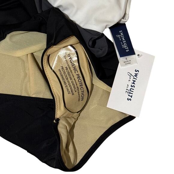 Swimsuits for All Women's Colorblock V-Neck One Piece Swimsuit - Size 8 - NWT - Picture 4 of 4